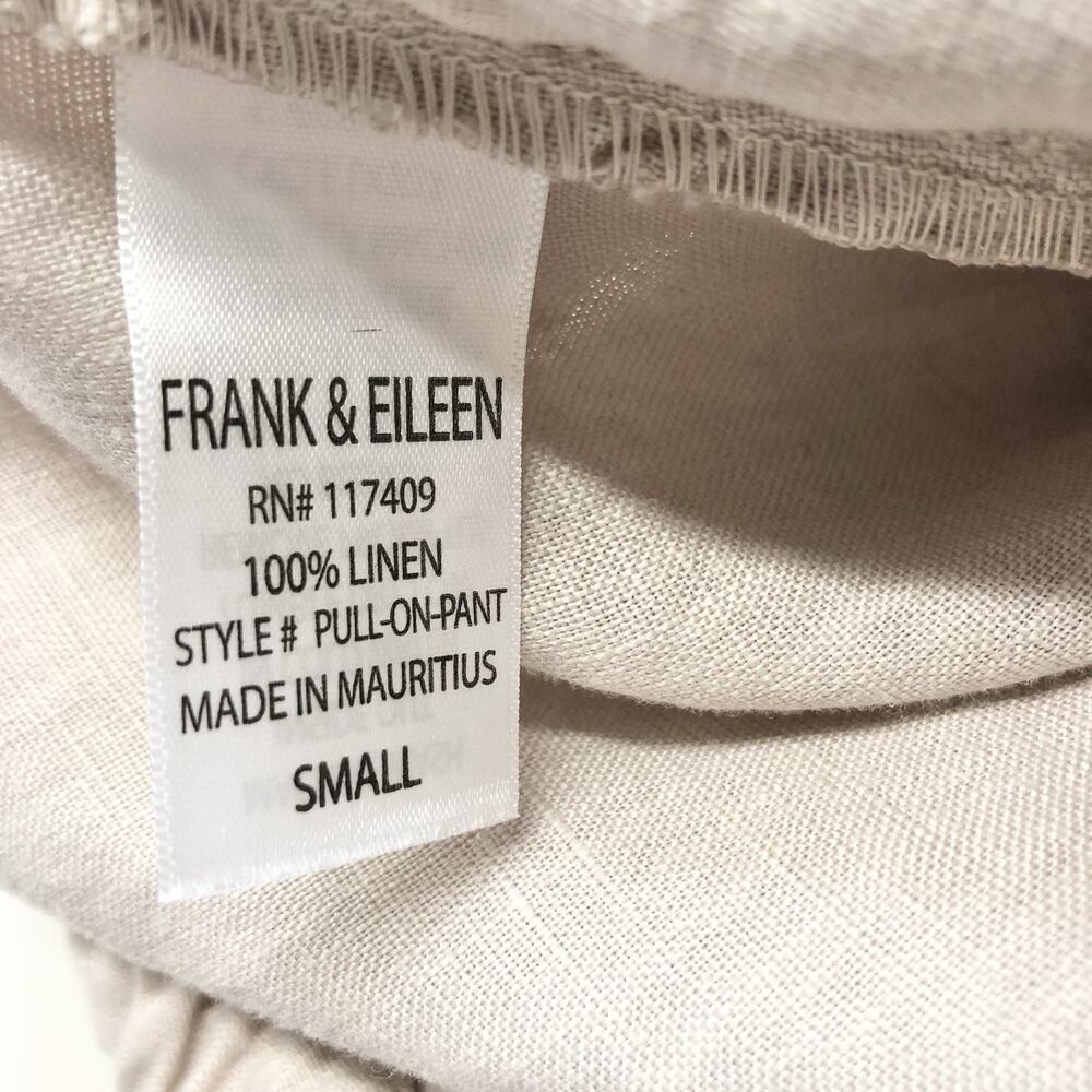 Women's Frank & Eileen Wide Leg, 100% Linen, Pull-on Pants in sand, Size Small - Picture 5 of 7